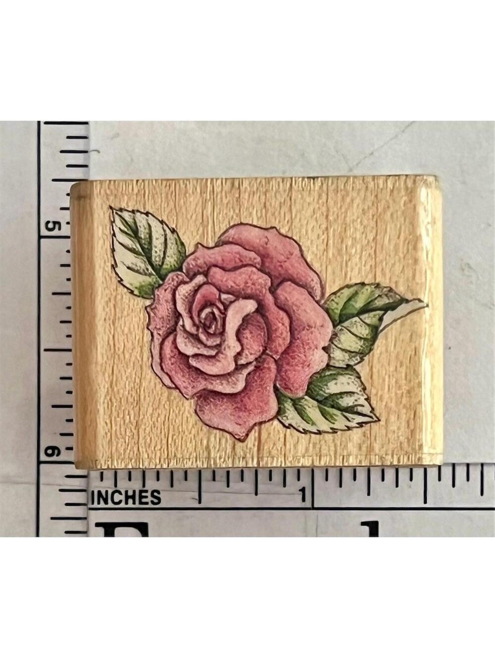 Stampede Wood Mounted Rubber Stamp Pink Rose Flower Floral Scrapbooking